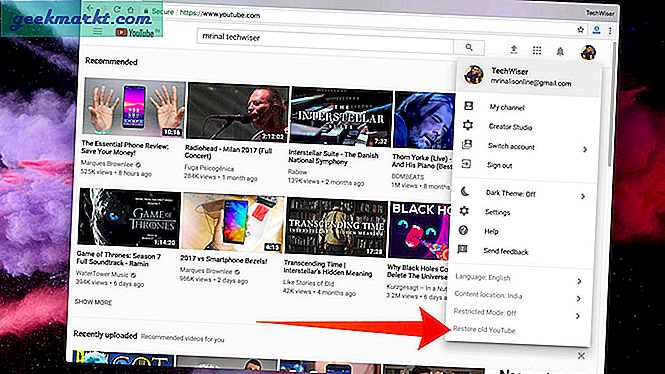 Hvordan gå tilbake til det gamle YouTube-oppsettet (2017)