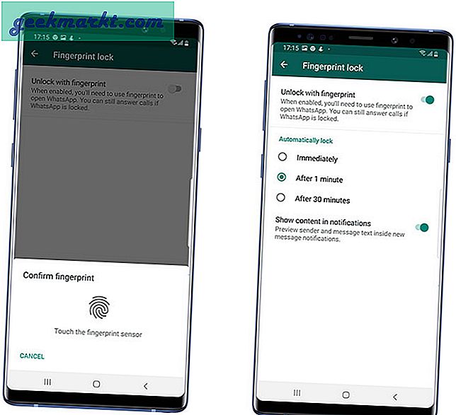 Slik aktiverer du fingeravtrykkslås på WhatsApp for Android