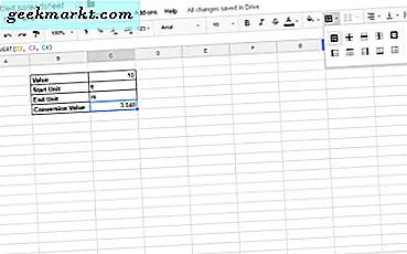 Slik konverterer du føtter til målere i Google Sheets