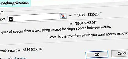 Slik fjerner du mellomrom i Excel