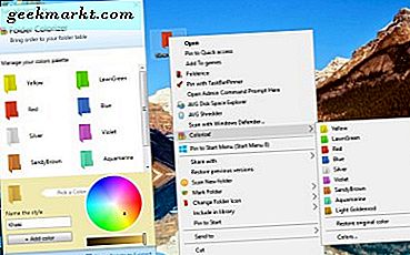 Slik tilpasser du mappefargene i Windows 10
