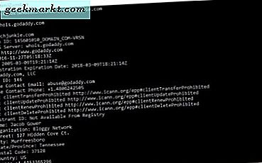 Slik WHOIS fra en Windows Command Prompt
